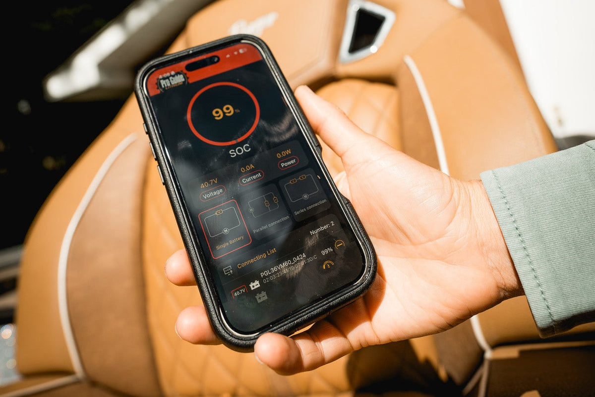 Alpha Line battery app on a phone